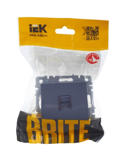 BRITE Розетка компьютерная RJ45 кат.5E РК10-БрМ маренго IEK
