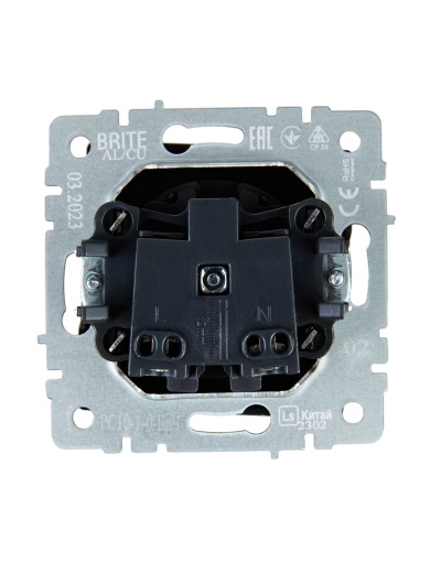 BRITE Розетка 1-местная без заземления без защитных шторок 10А РС10-1-0-БрЧ черный IEK