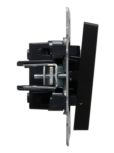 BRITE Выключатель 1-клавишный 10А ВС10-1-0-БрЧ черный IEK