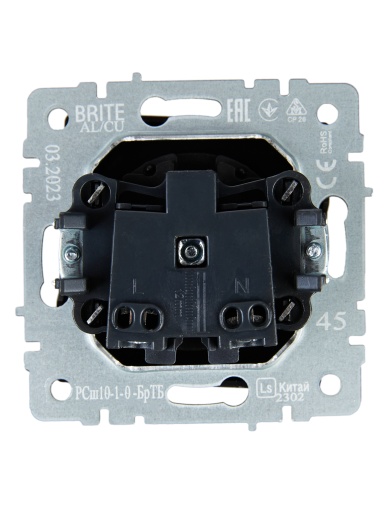 BRITE Розетка 1-местная без заземления без защитных шторок 10А РС10-1-0-БрТБ темная бронза IEK